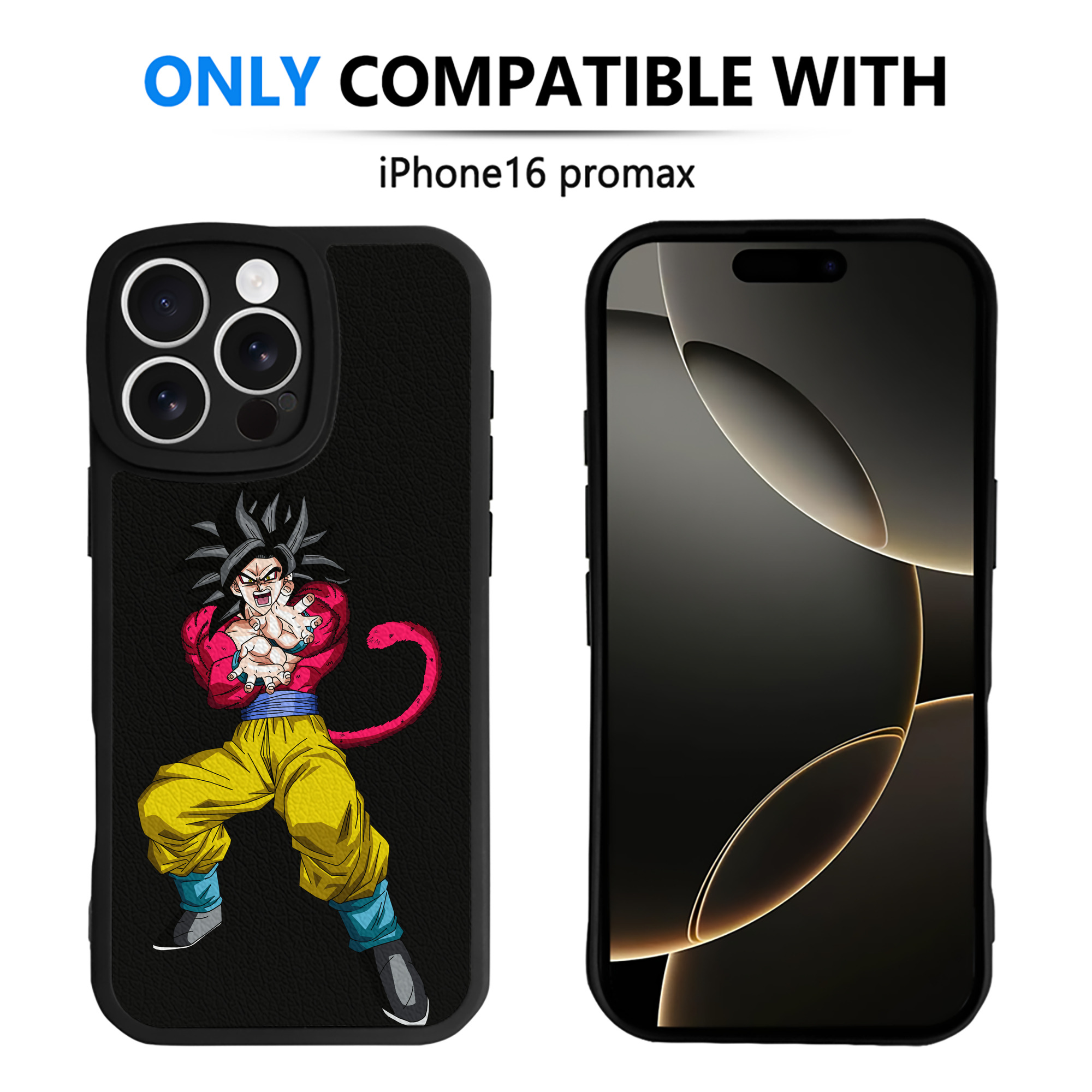 （画像用） ドラゴンボール 孫悟空（そん ごくう）Son Goku カカロット DRAGON BALL Kakarotto 【iPhone 16シリーズ対応】シリコンスマホケース（レザー調） 材質：シリコン